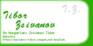 tibor zsivanov business card